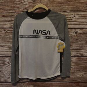 There Abouts Nasa boys PJ top black/geay/white large 14/16 NWT
